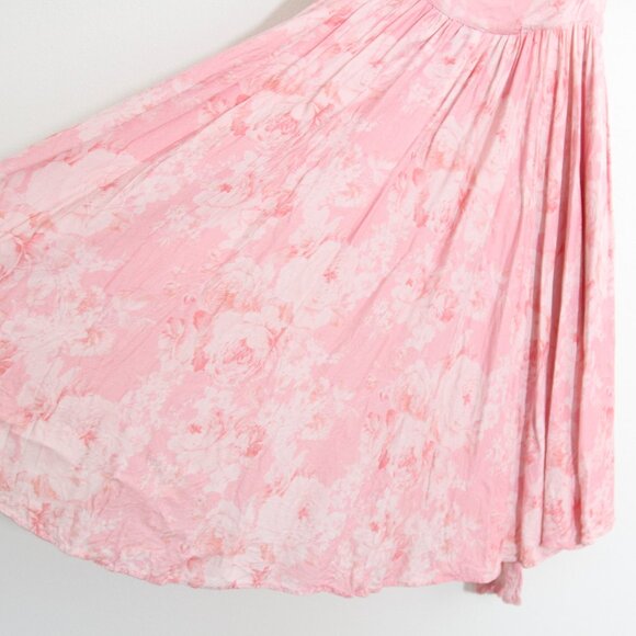 Maison Amory Sugarmilk Mini Dress in Strawberry Cream Pink Flutter Sleeve Small - Picture 7 of 12
